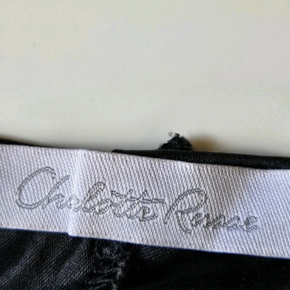 Charlotte Russe Vintage Black Long Shirt Tunic Top Size Large Low Open Back - Picture 5 of 9